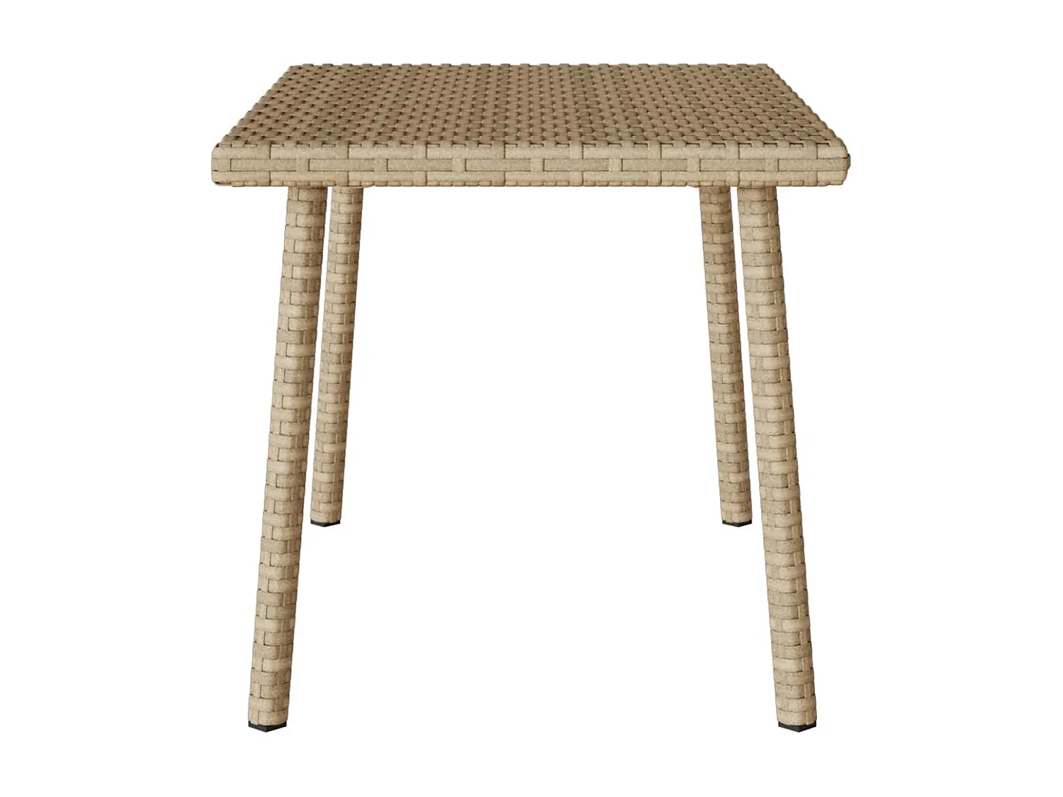 Table basse de jardin rectangulaire beige 60x40x37 cm rotin