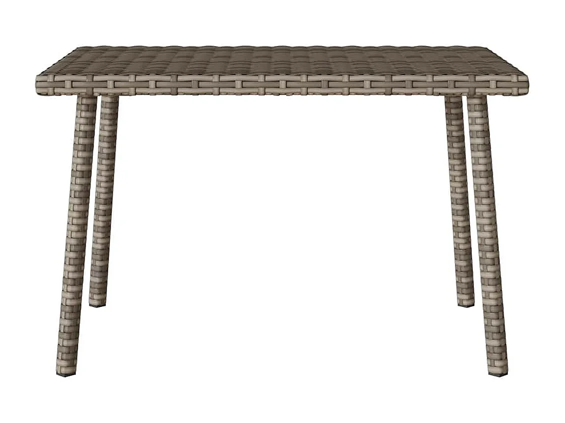 Table basse de jardin rectangulaire gris 60x40x37 cm rotin