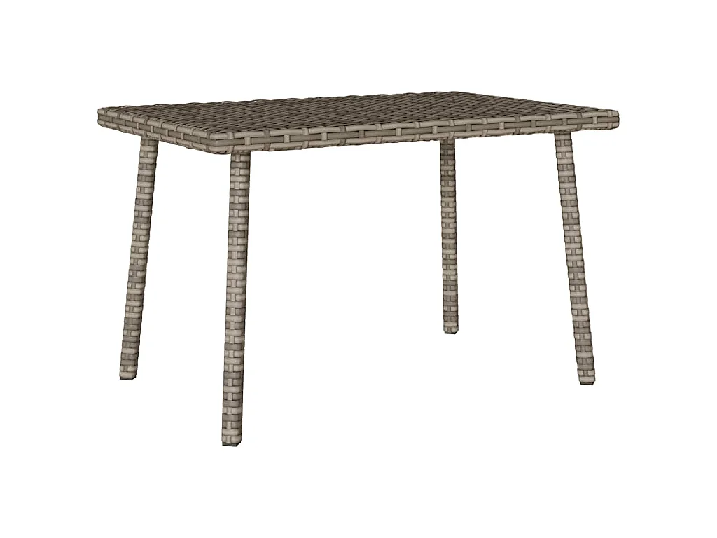 Table basse de jardin rectangulaire gris 60x40x37 cm rotin