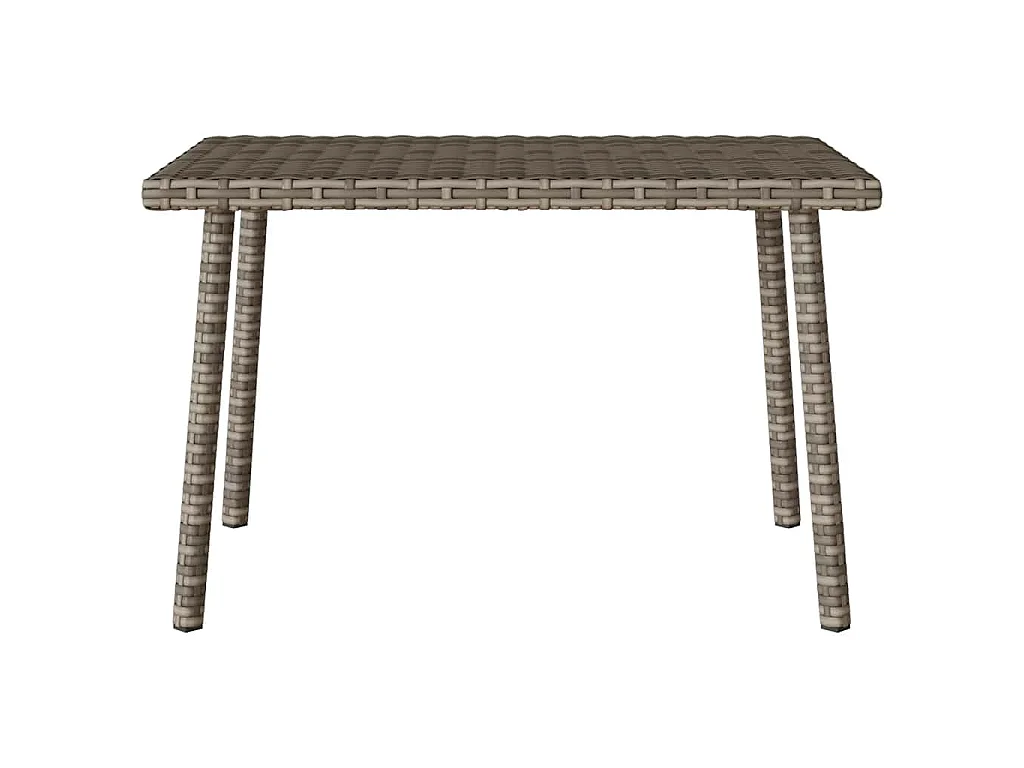 Table basse de jardin rectangulaire gris 60x40x37 cm rotin