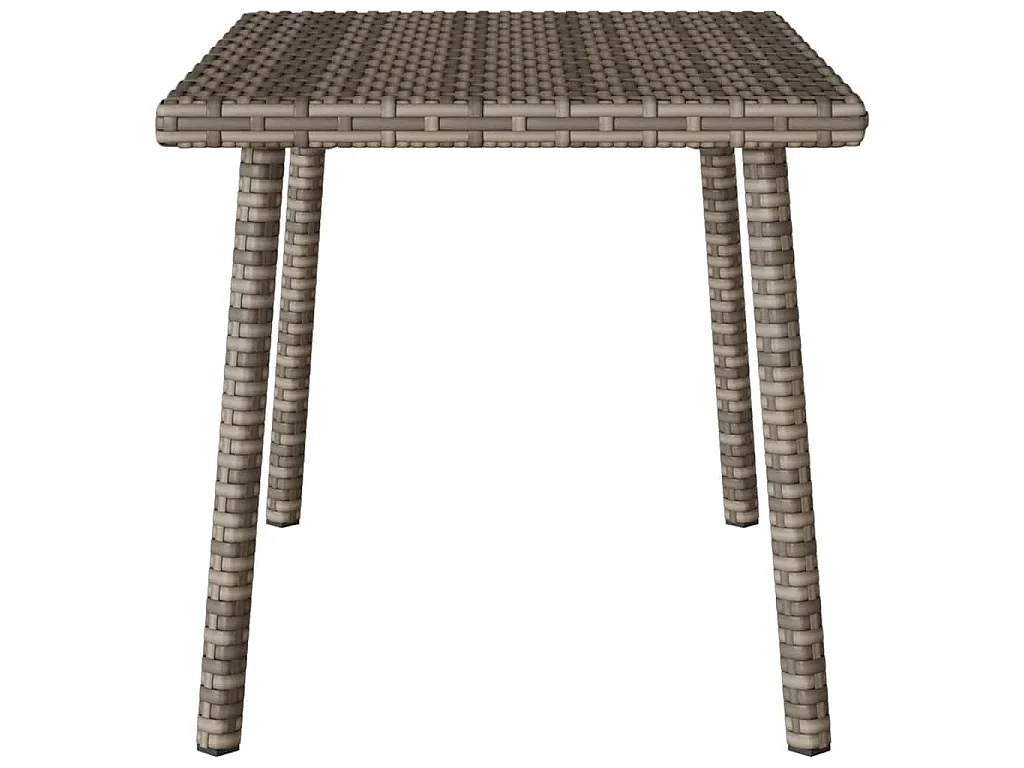 Table basse de jardin rectangulaire gris 60x40x37 cm rotin