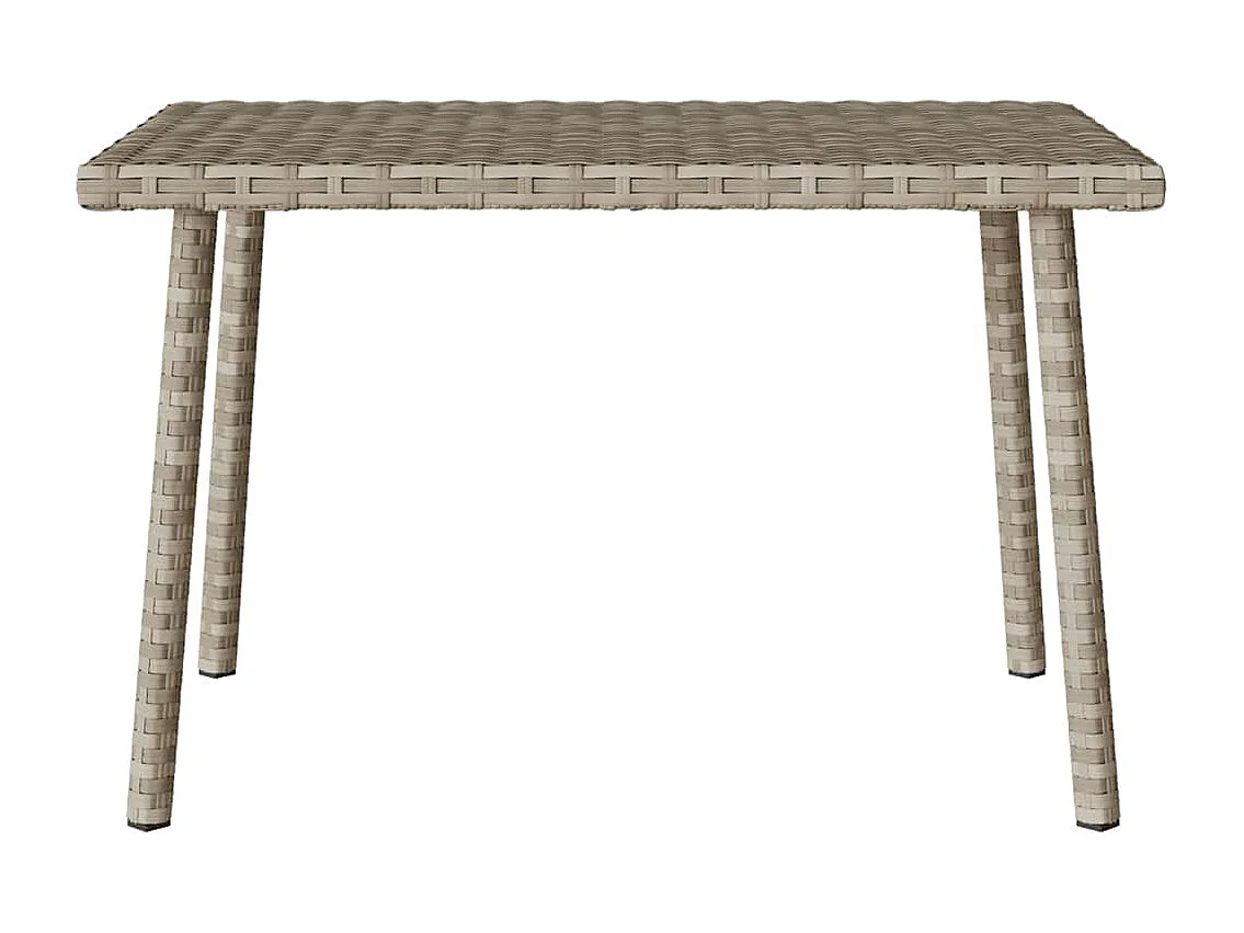 Tuin salontafel rechthoekig 60x40x37 cm poly rattan lichtgrijs