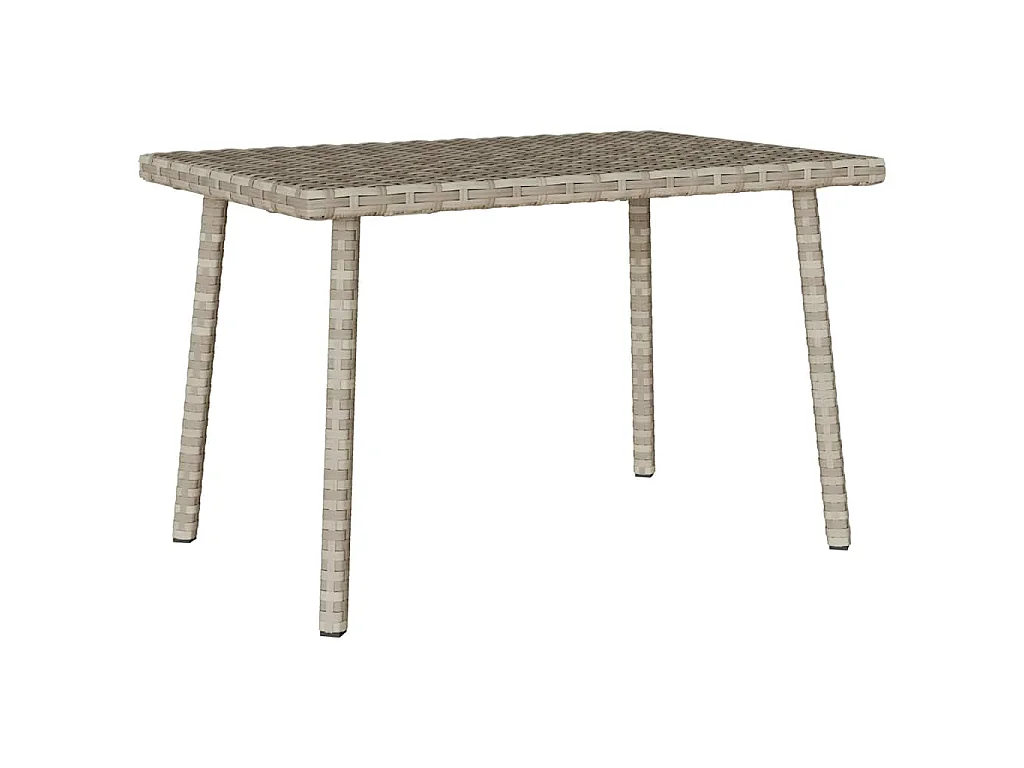 Table basse de jardin rectangulaire gris clair résine tressée