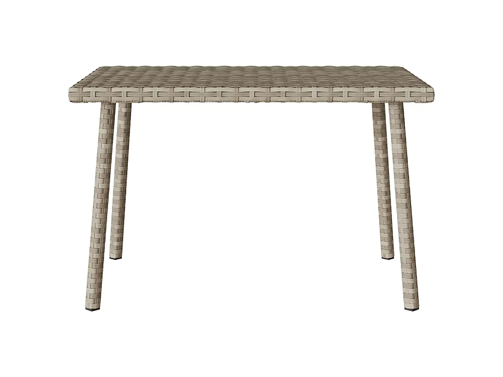 Table basse de jardin rectangulaire gris clair résine tressée