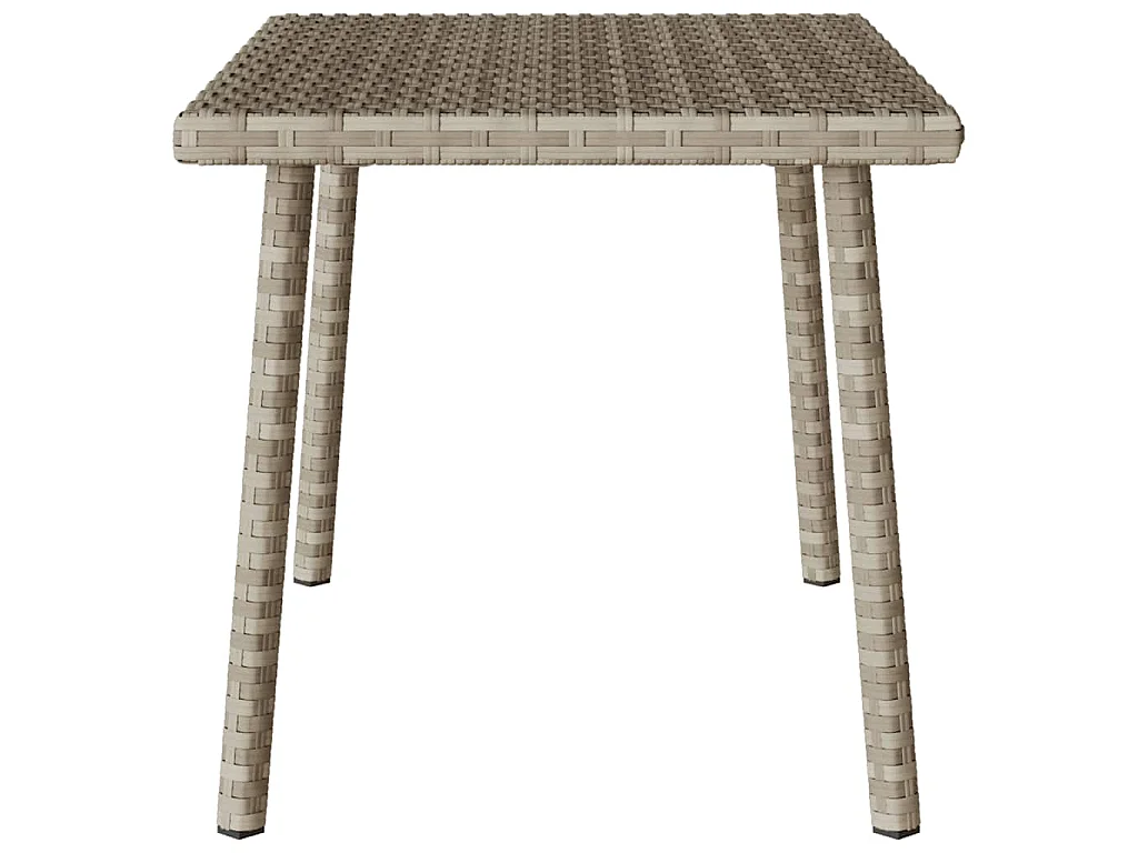Table basse de jardin rectangulaire gris clair résine tressée