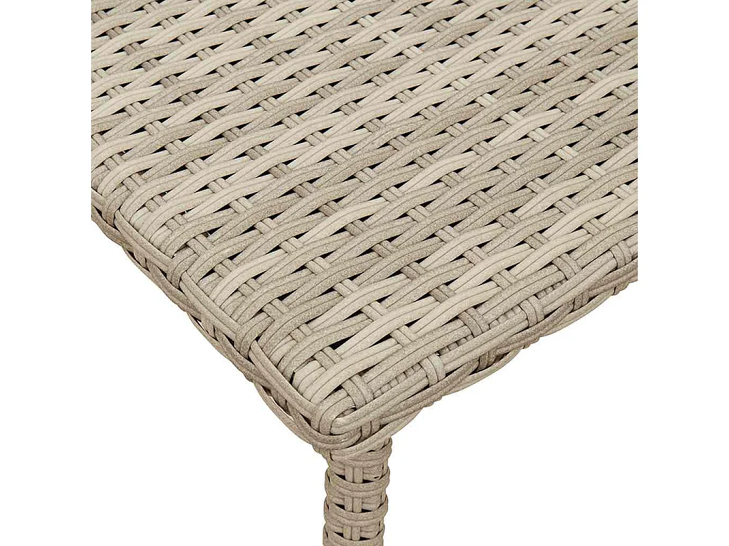 Table basse de jardin rectangulaire gris clair résine tressée