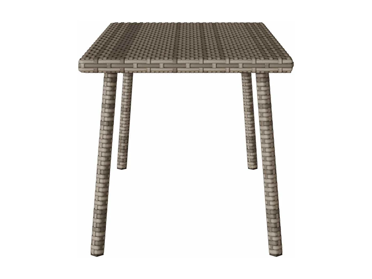 Table basse de jardin rectangulaire gris 80x40x37 cm rotin