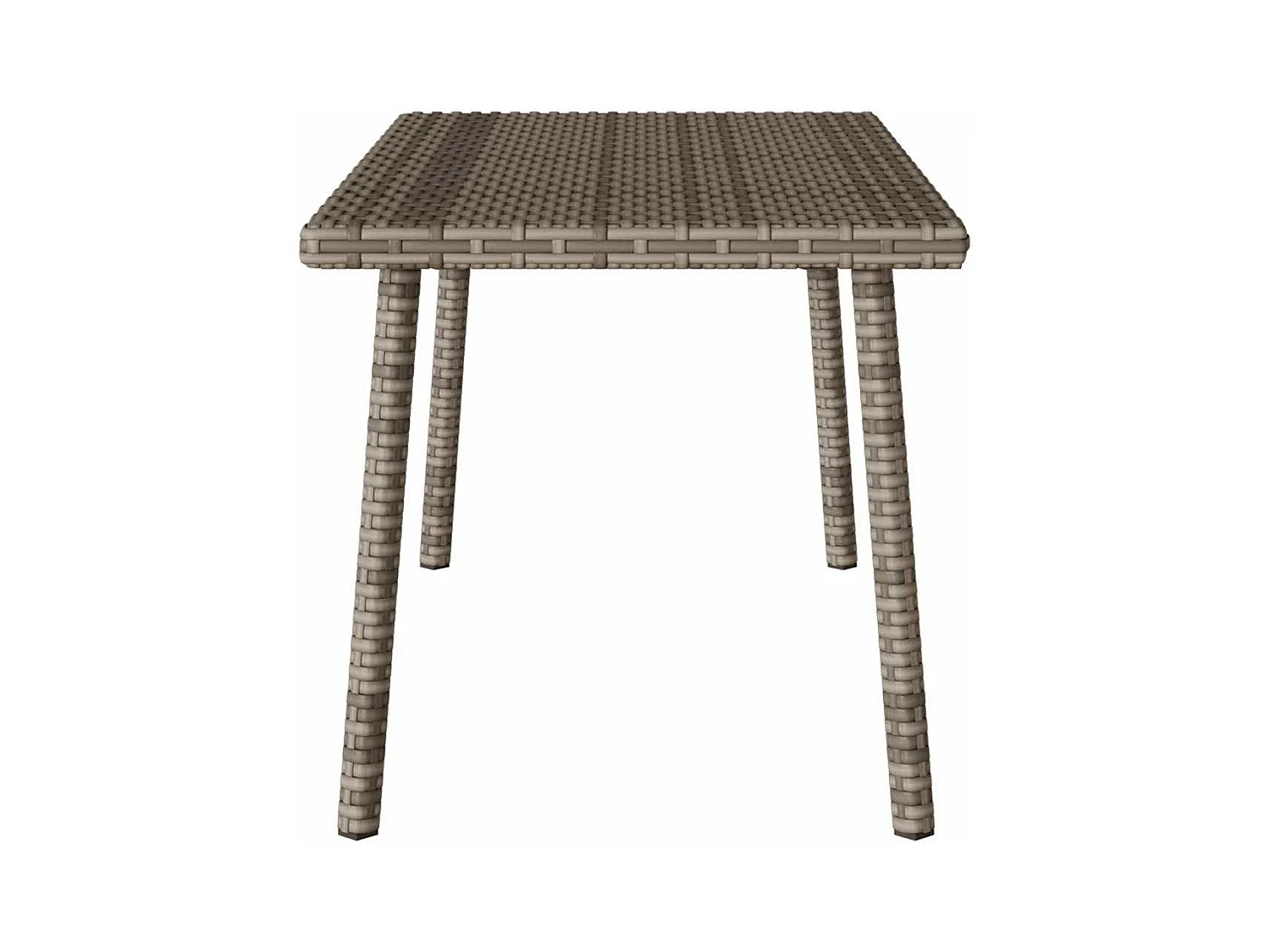 Garten-Couchtisch Rechteckig Grau 80x40x37 cm Poly Rattan