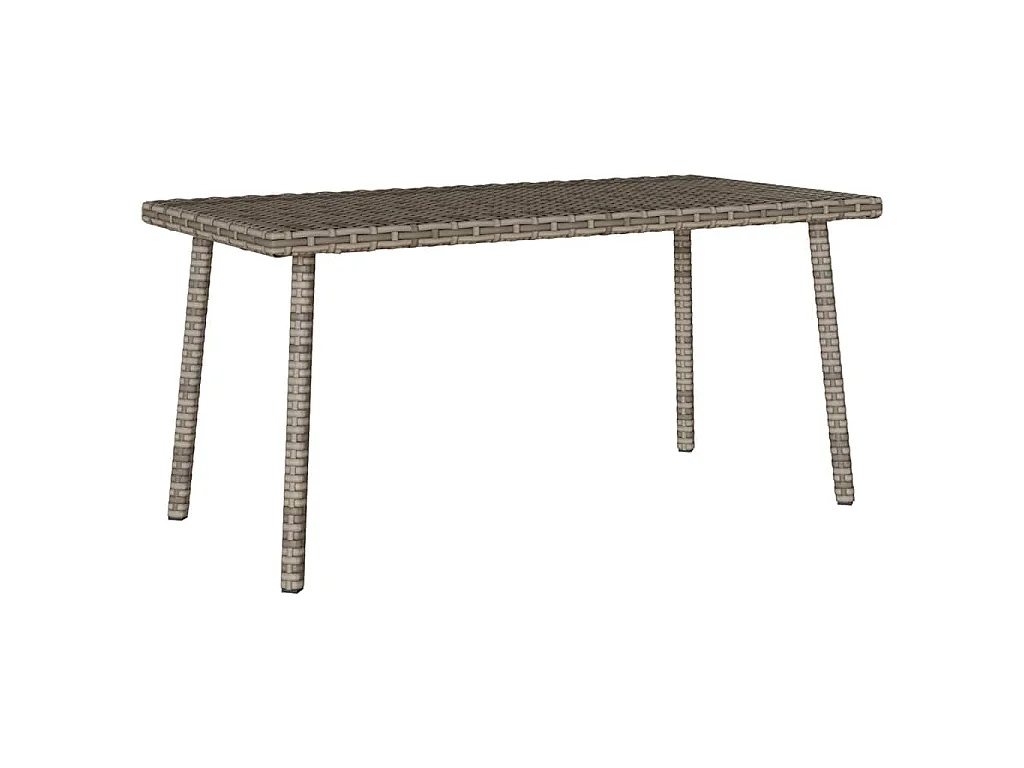 Table basse de jardin rectangulaire gris 80x40x37 cm rotin