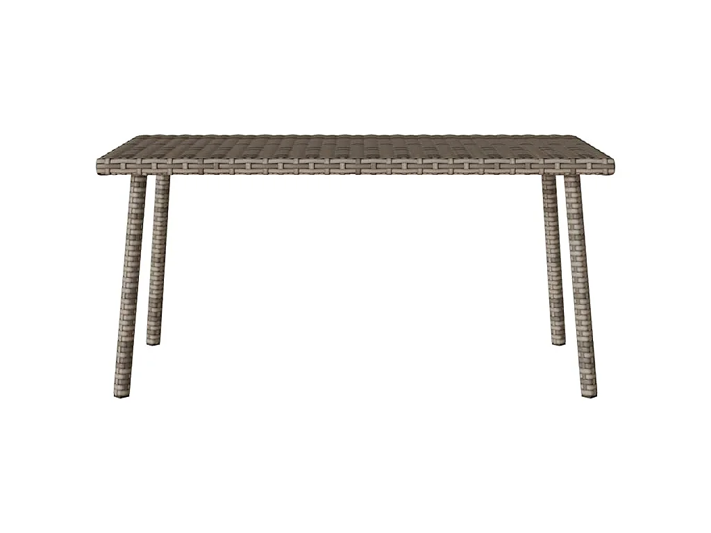 Table basse de jardin rectangulaire gris 80x40x37 cm rotin