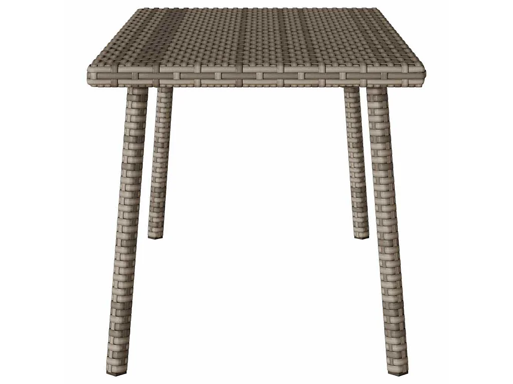 Table basse de jardin rectangulaire gris 80x40x37 cm rotin