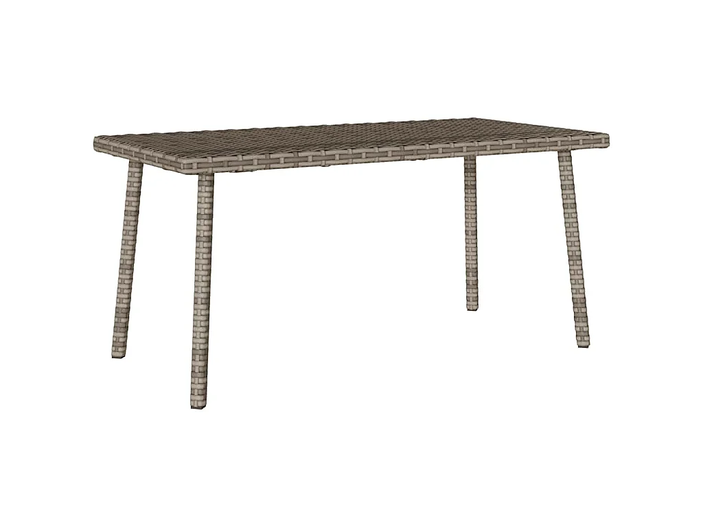 Table basse de jardin rectangulaire gris 80x40x37 cm rotin