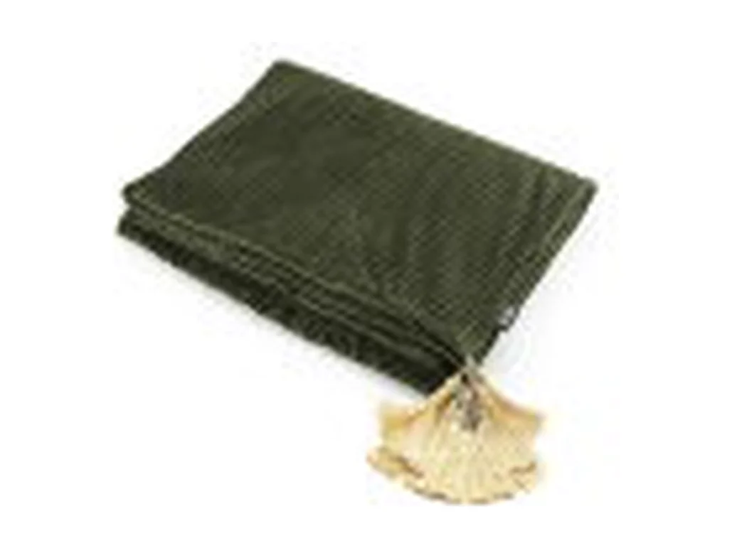 Plaid Furnilux Royalty - Velours vert 170x140 cm - Détails dorés