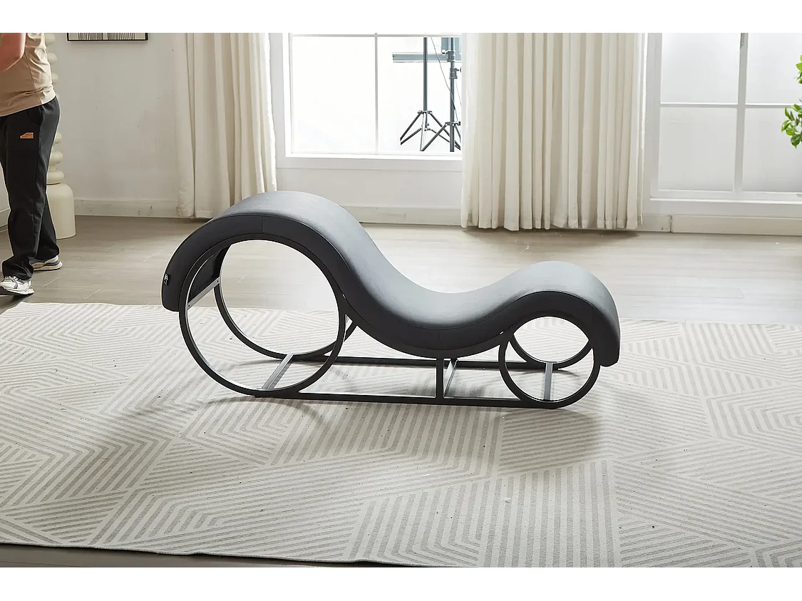 Tantra Stuhl Furnilux - Schwarzes Kunstleder - Ergonomisches Design