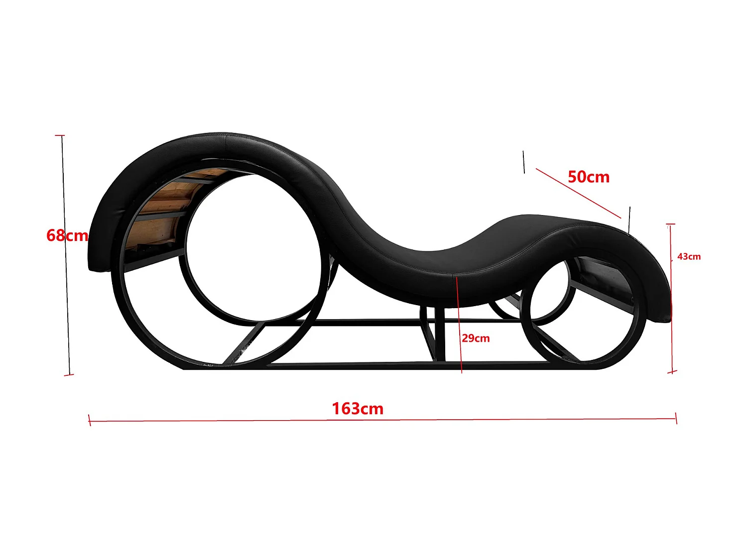 Tantra Stuhl Furnilux - Schwarzes Kunstleder - Ergonomisches Design