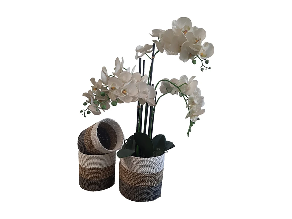 Plantenbakken Furnilux - Grijs Wit Beige - Set van 3