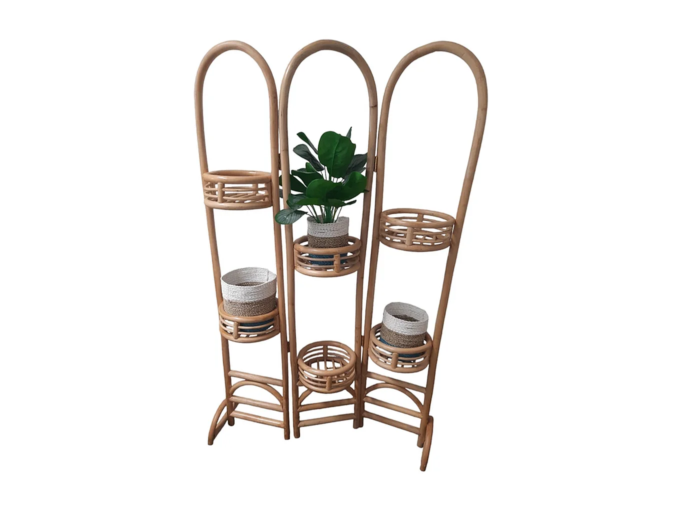 Plantenbakken Furnilux - Grijs Wit Beige - Set van 3