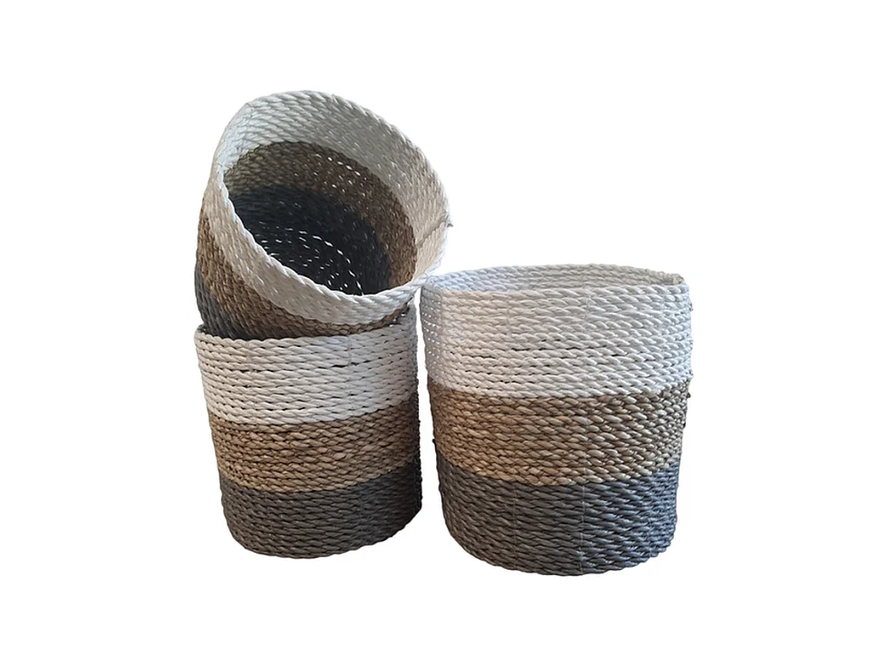 Jardinières Furnilux - Gris Blanc Beige - Set de 3 pièces