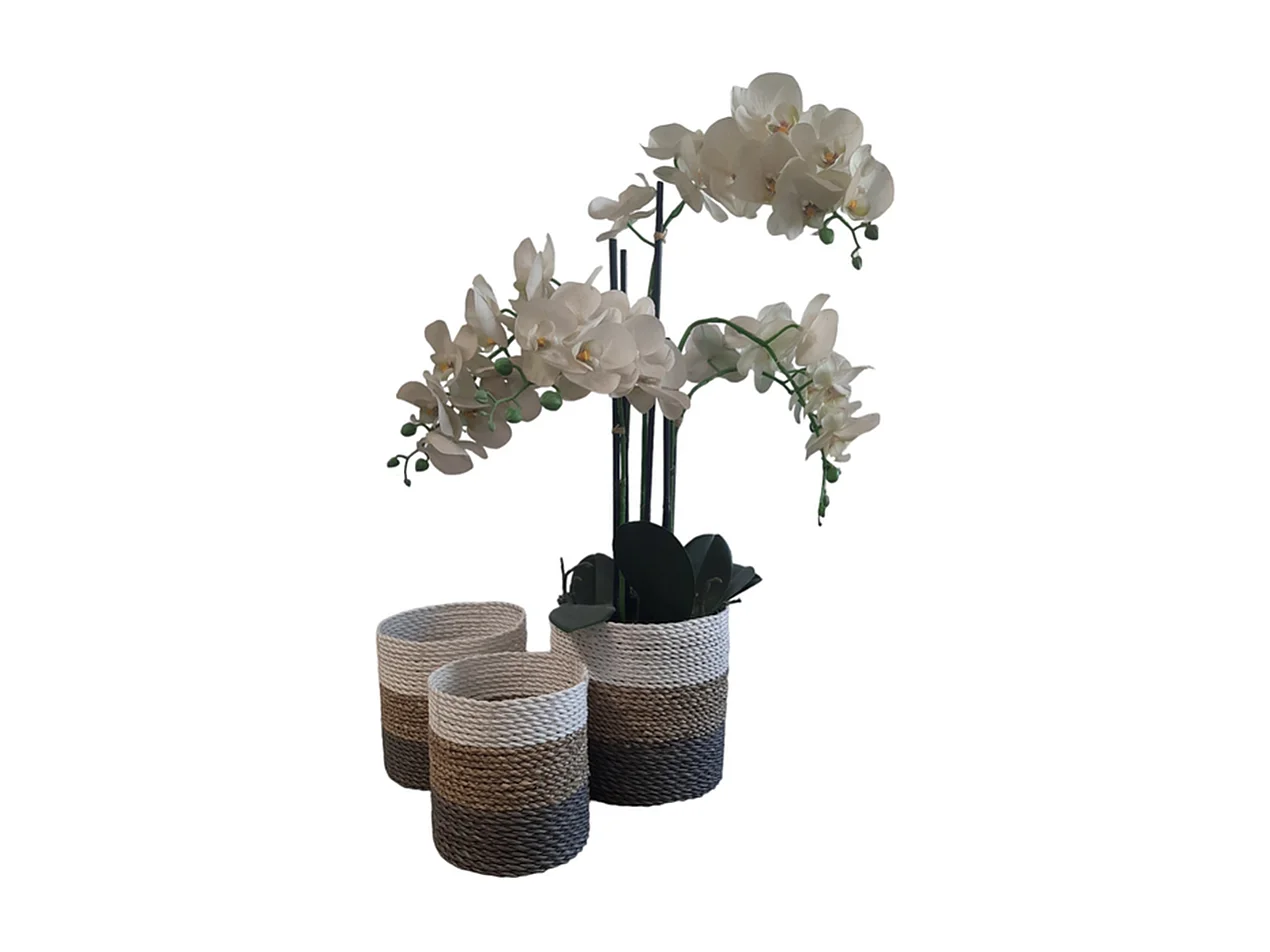Jardinières Furnilux - Gris Blanc Beige - Set de 3 pièces