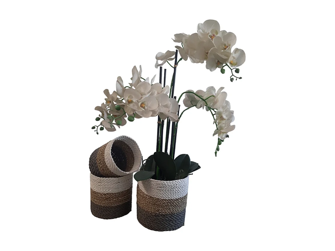 Plantenbakken Furnilux - Grijs Wit Beige - Set van 3