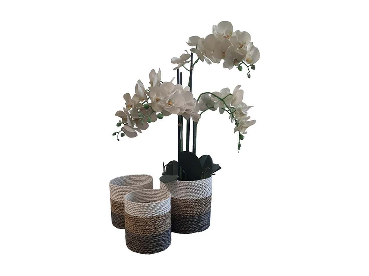 Plantenbakken Furnilux - Grijs Wit Beige - Set van 3
