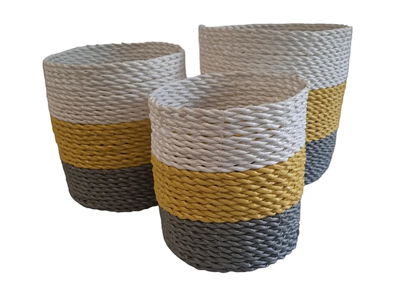 Plantenbakken Furnilux - Wit Beige Geel - Set van 3