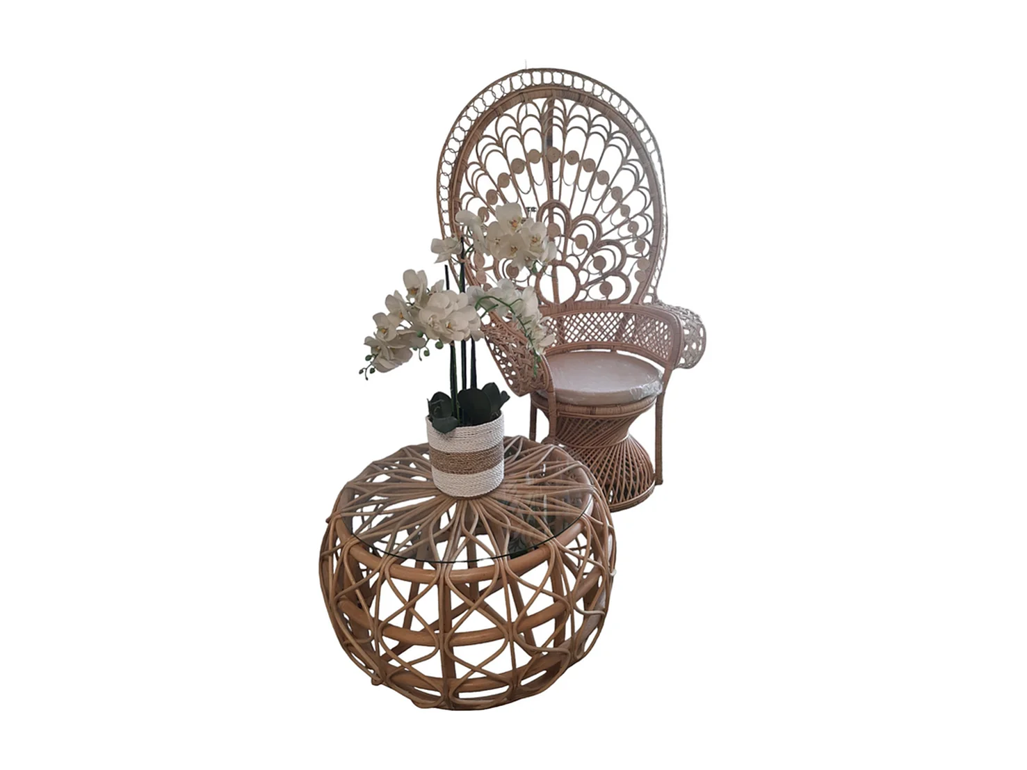 Plantenbakken Furnilux - Wit en Beige - Set van 3 stuks