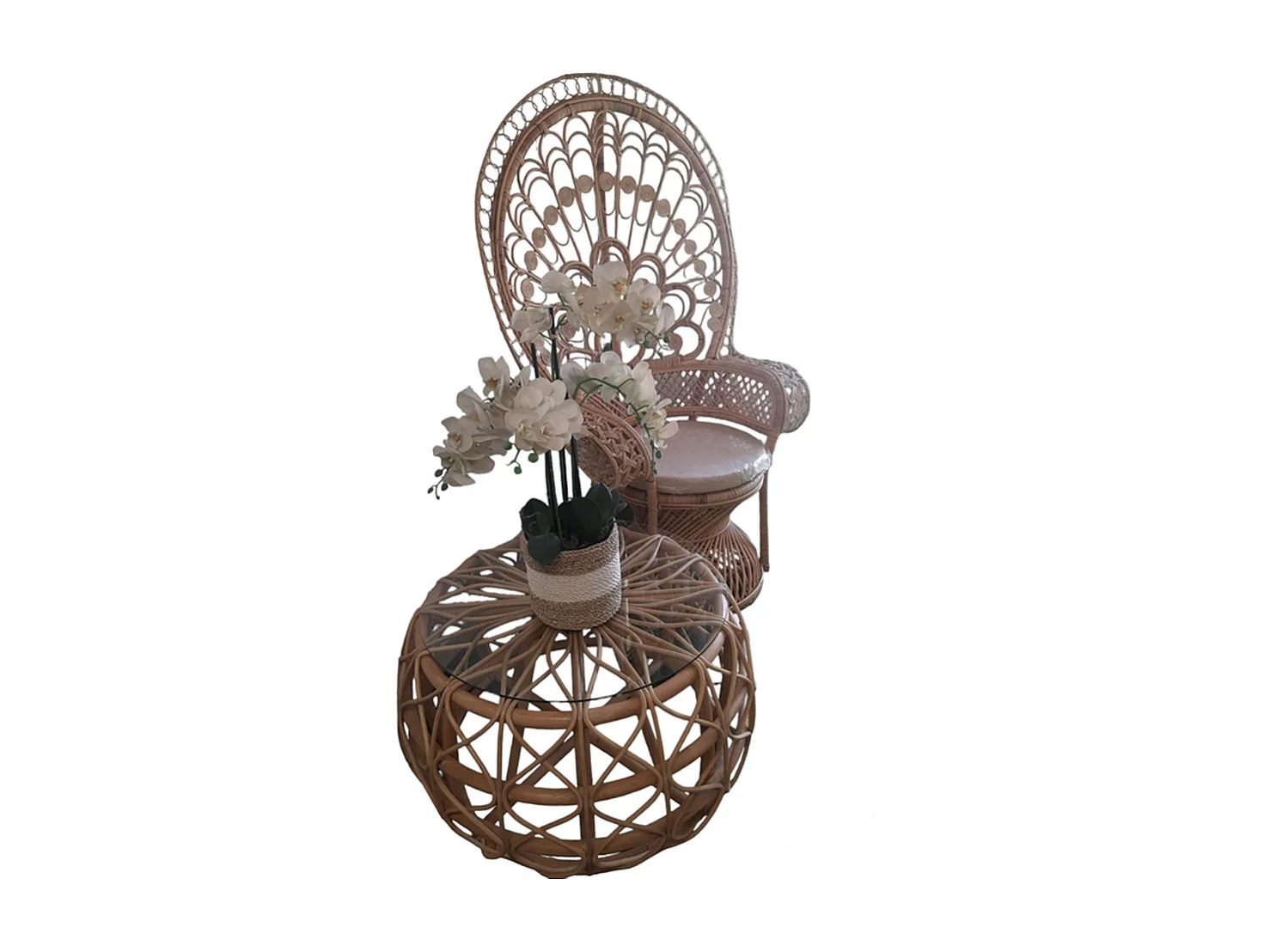 Jardinières Furnilux - Blanc et Beige - Set de 3 pièces