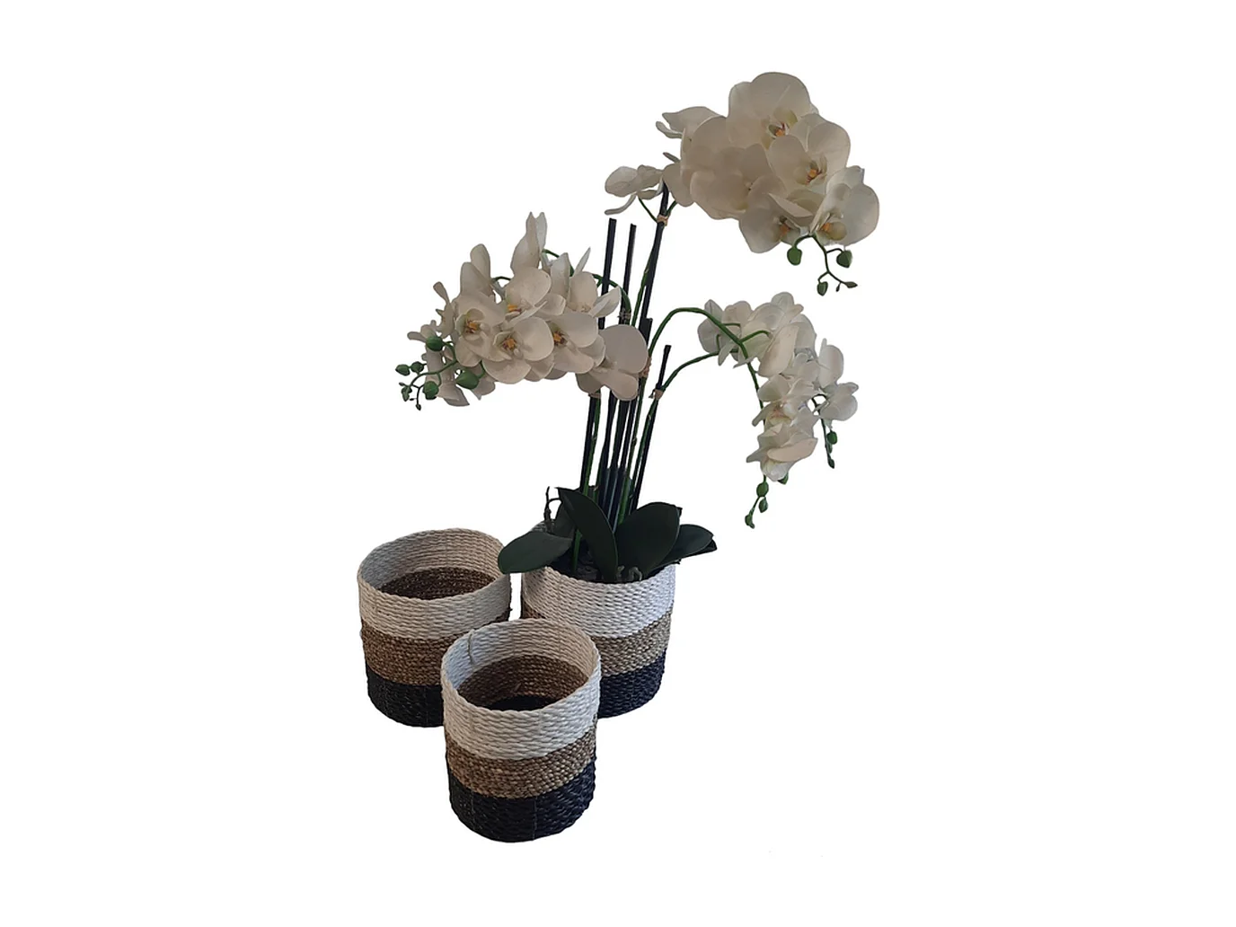 Jardinières Furnilux - Noir/Beige/Blanc - Set de 3 pièces