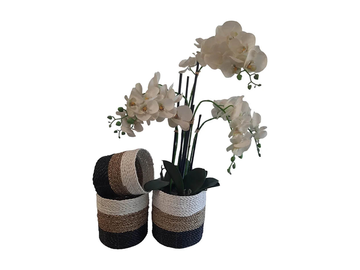Jardinières Furnilux - Noir/Beige/Blanc - Set de 3 pièces