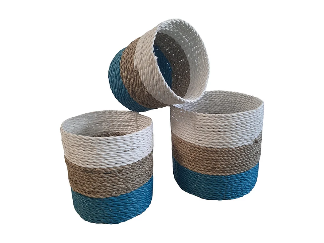 Jardinières Furnilux - Set de 3 pièces - Bleu et Beige