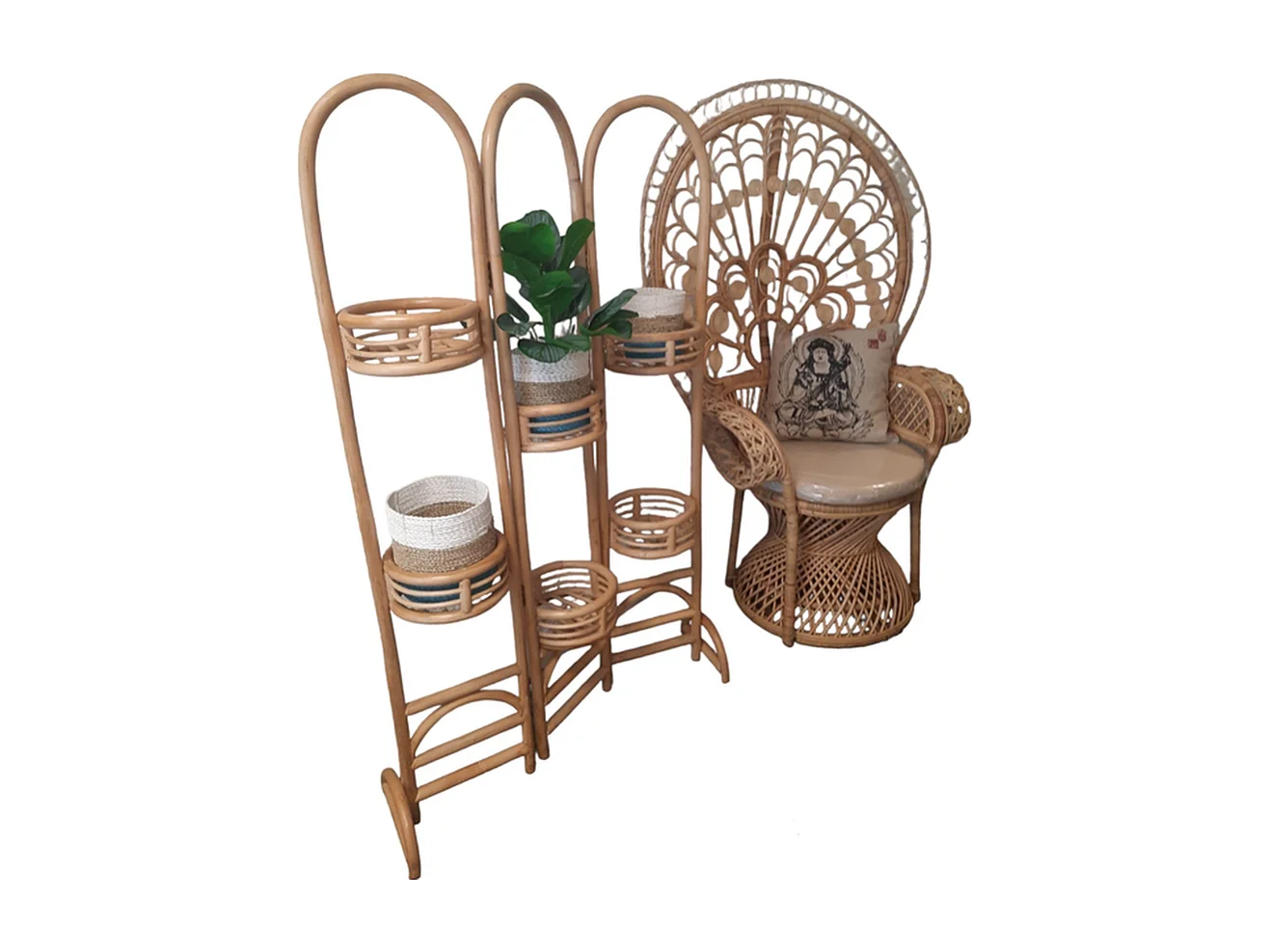 Jardinières Furnilux - Set de 3 pièces - Bleu et Beige