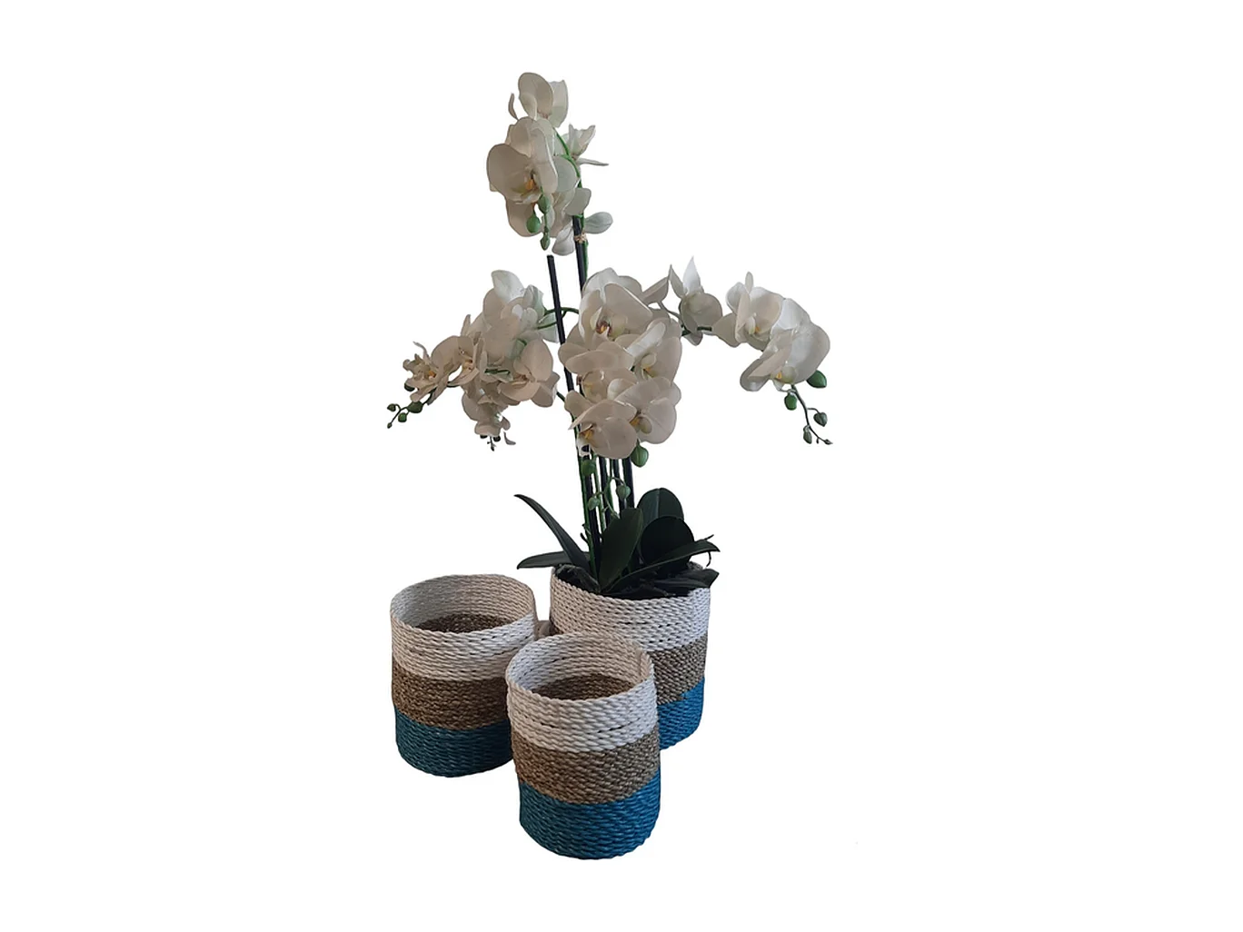 Plantenbakken Furnilux - Blauw Beige - Set van 3