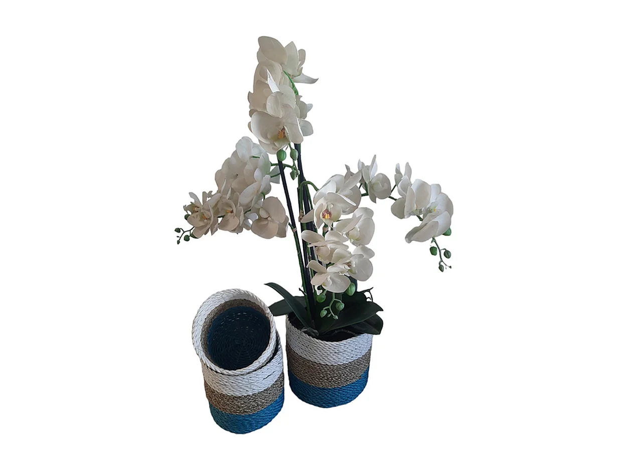 Plantenbakken Furnilux - Blauw Beige - Set van 3