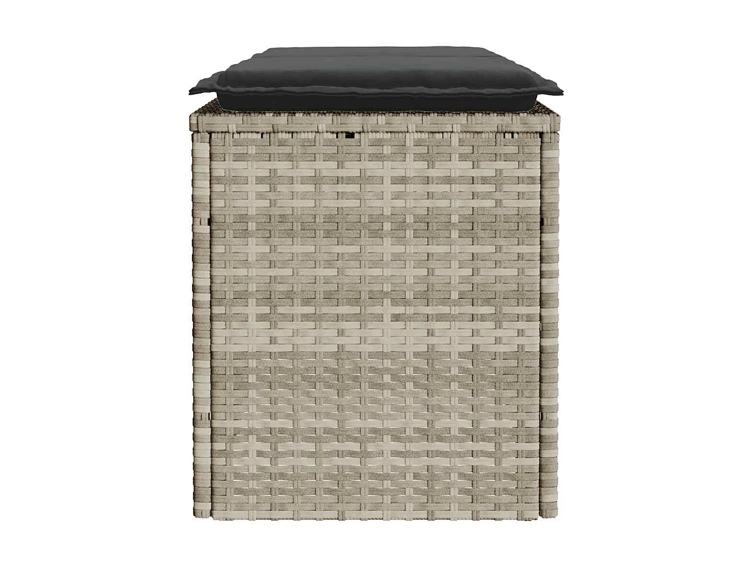 Gartenbank mit Kissen Hellgrau 110x40x44 cm Poly Rattan