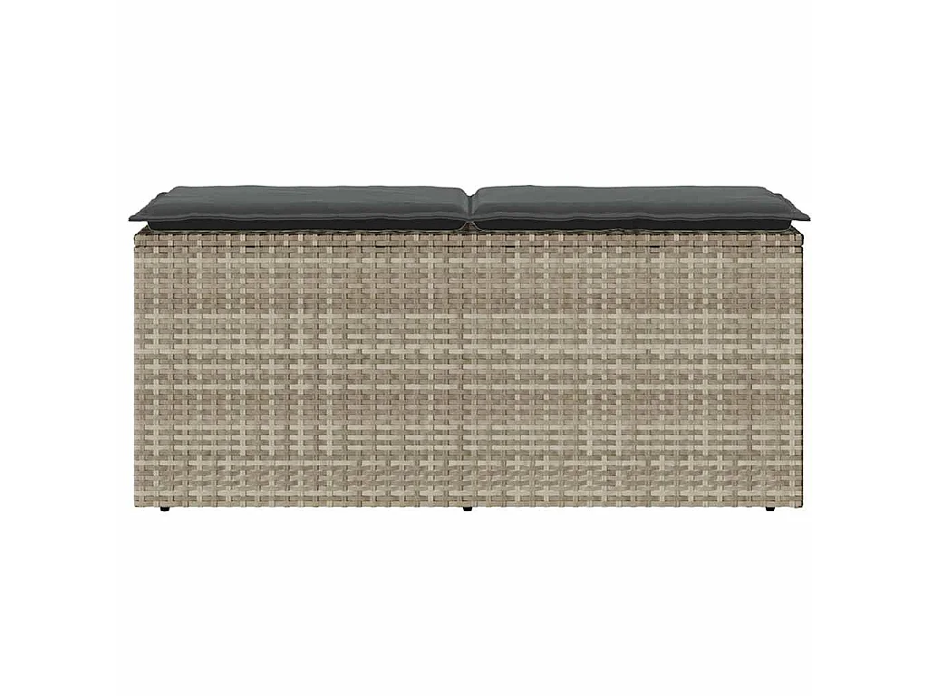 Panca da Giardino con Cuscino 110x40x44 cm in Polyrattan