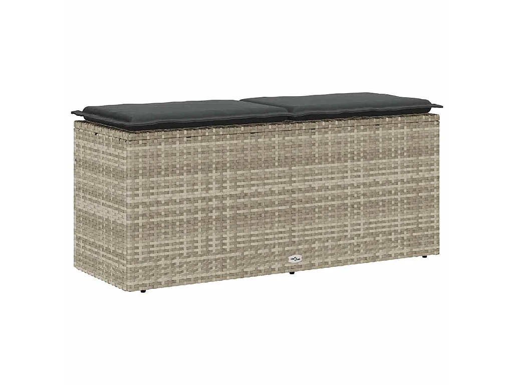 Panca da Giardino con Cuscino 110x40x44 cm in Polyrattan