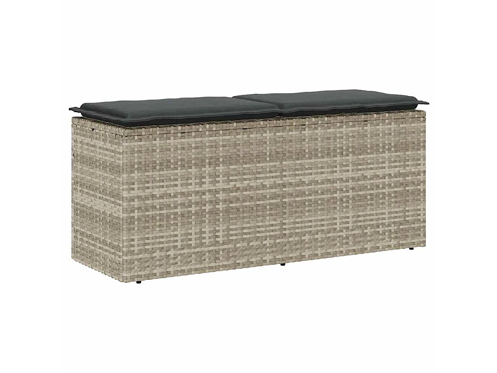 Panca da Giardino con Cuscino 110x40x44 cm in Polyrattan