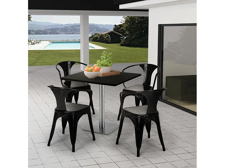 Ensemble de table 90x90 cm bar restaurant 4 chaises Pineapple Martini