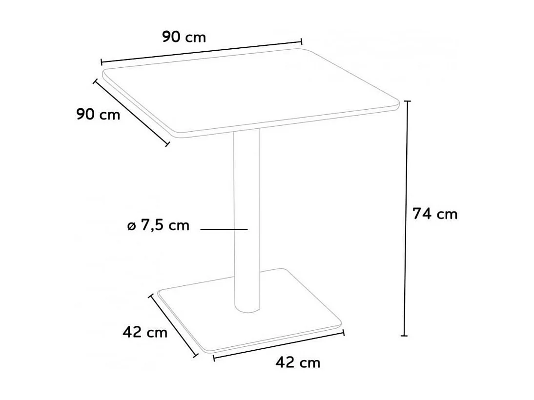 Ensemble de table 90x90 cm bar restaurant 4 chaises Pineapple Martini