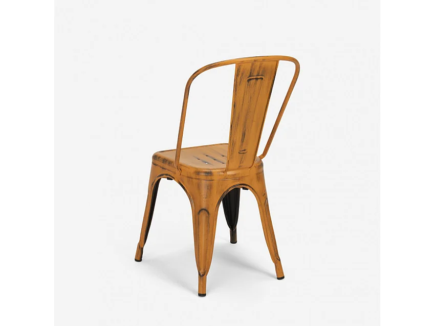 Set di 4 sedie industriale tavolo nero 80x80 cm Salted Margarita