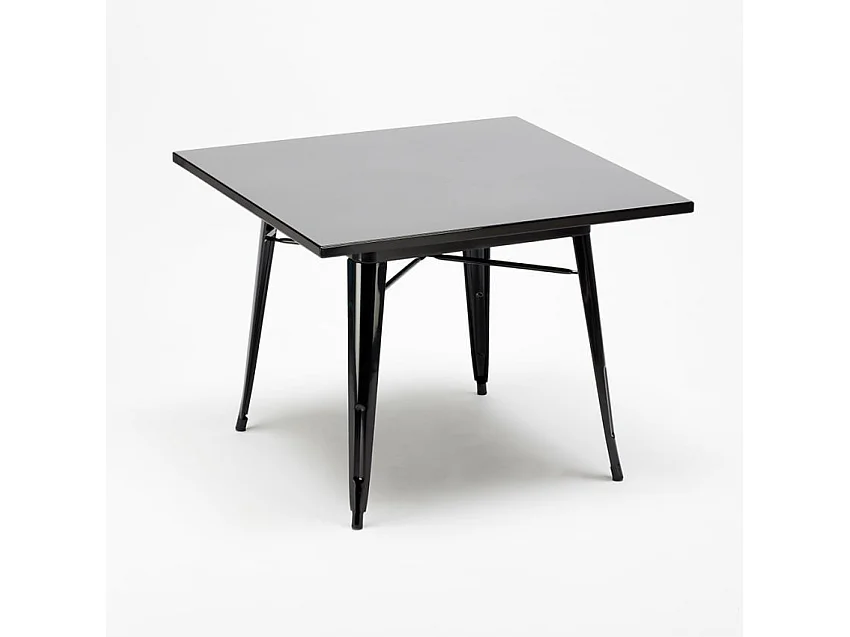 Set di 4 sedie industriale tavolo nero 80x80 cm Salted Margarita