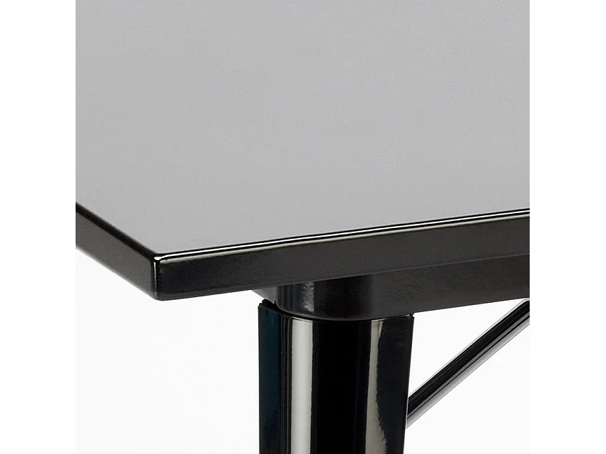 juego industrial mesa 80 x 80 cm 4 sillas estilo madera acero cocina century wood black - Azul Marino