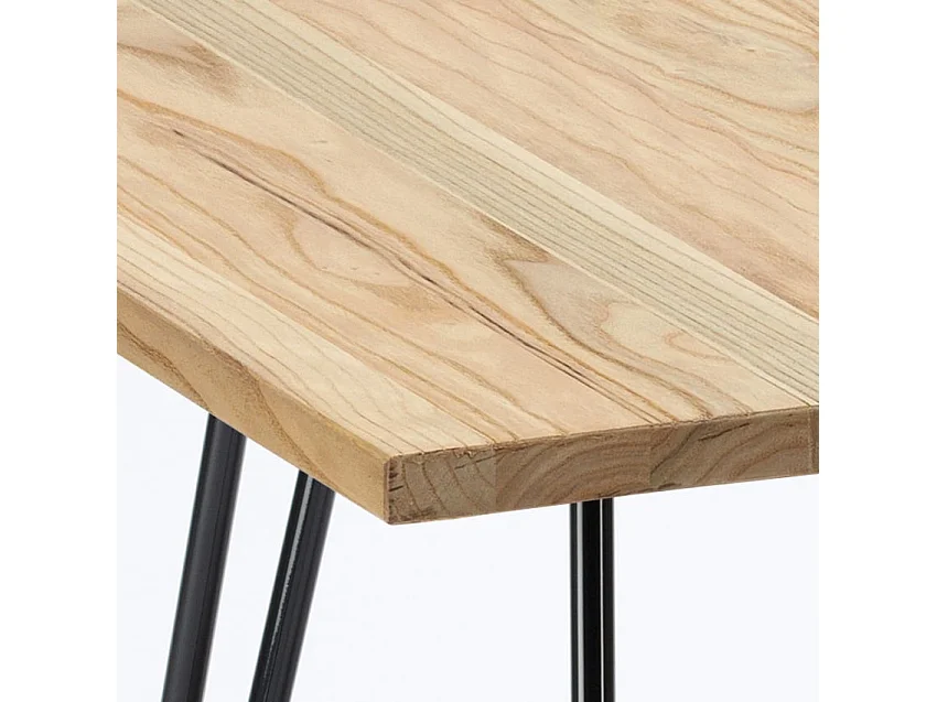 Set tavolo 80x80cm in metallo e legno 4 sedie vintage bar Pear Martini