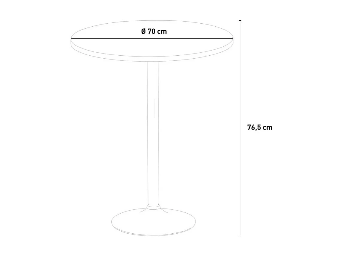 Set tavolo rotondo 70x70cm 2 sedie colorate trasparenti bar Caipiroska