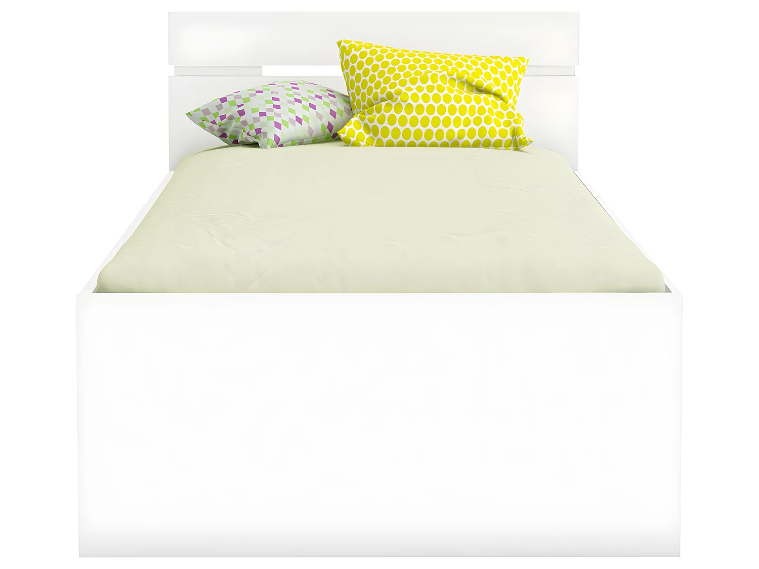 Lit enfant avec rangements coloris blanc mat - 94,5 x 74,2 x 204,3 cm