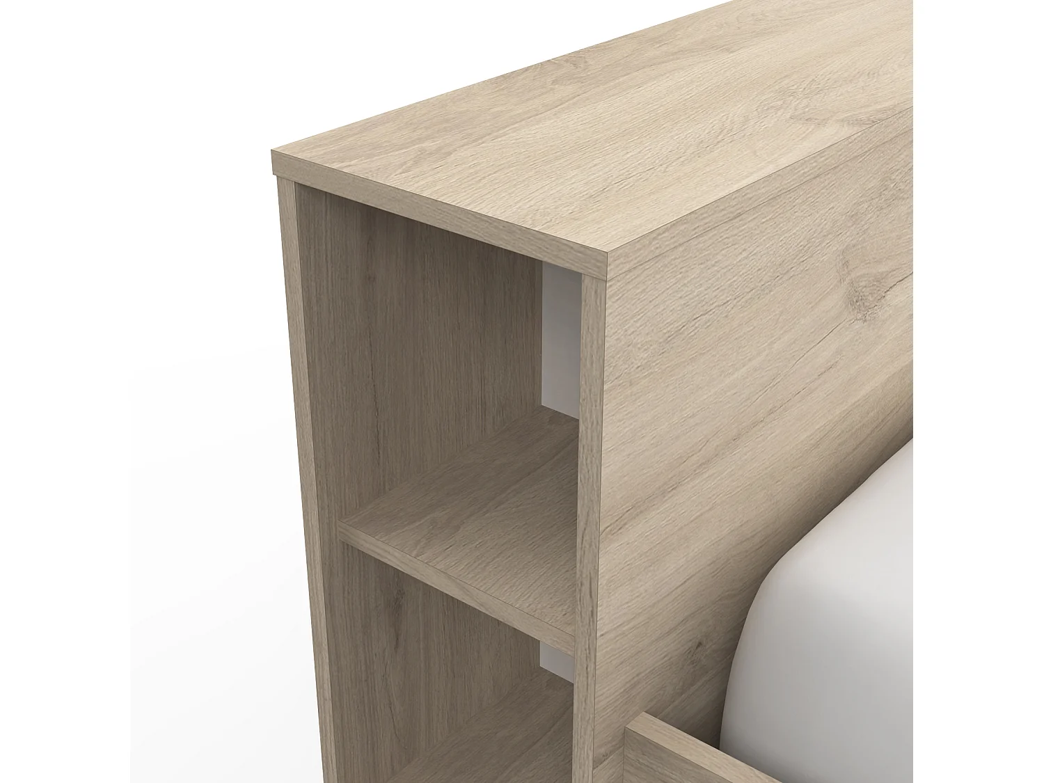 Lit adulte coloris chêne kronberg - longueur 150 x profondeur 226 x hauteur 74 cm