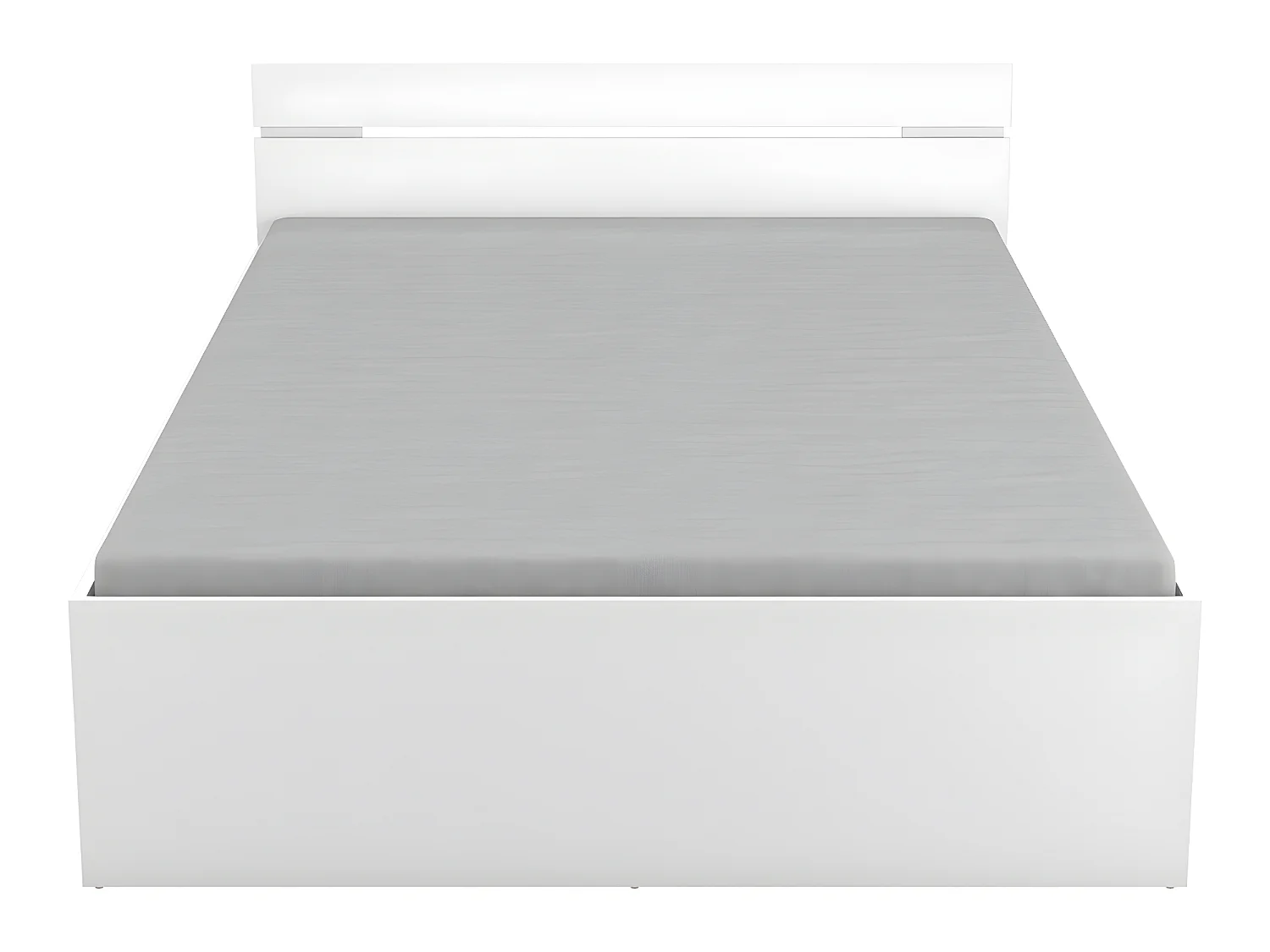 Lit 2 places avec rangements en bois coloris blanc mat - 144,5 x 74,2 x 204,3 cm