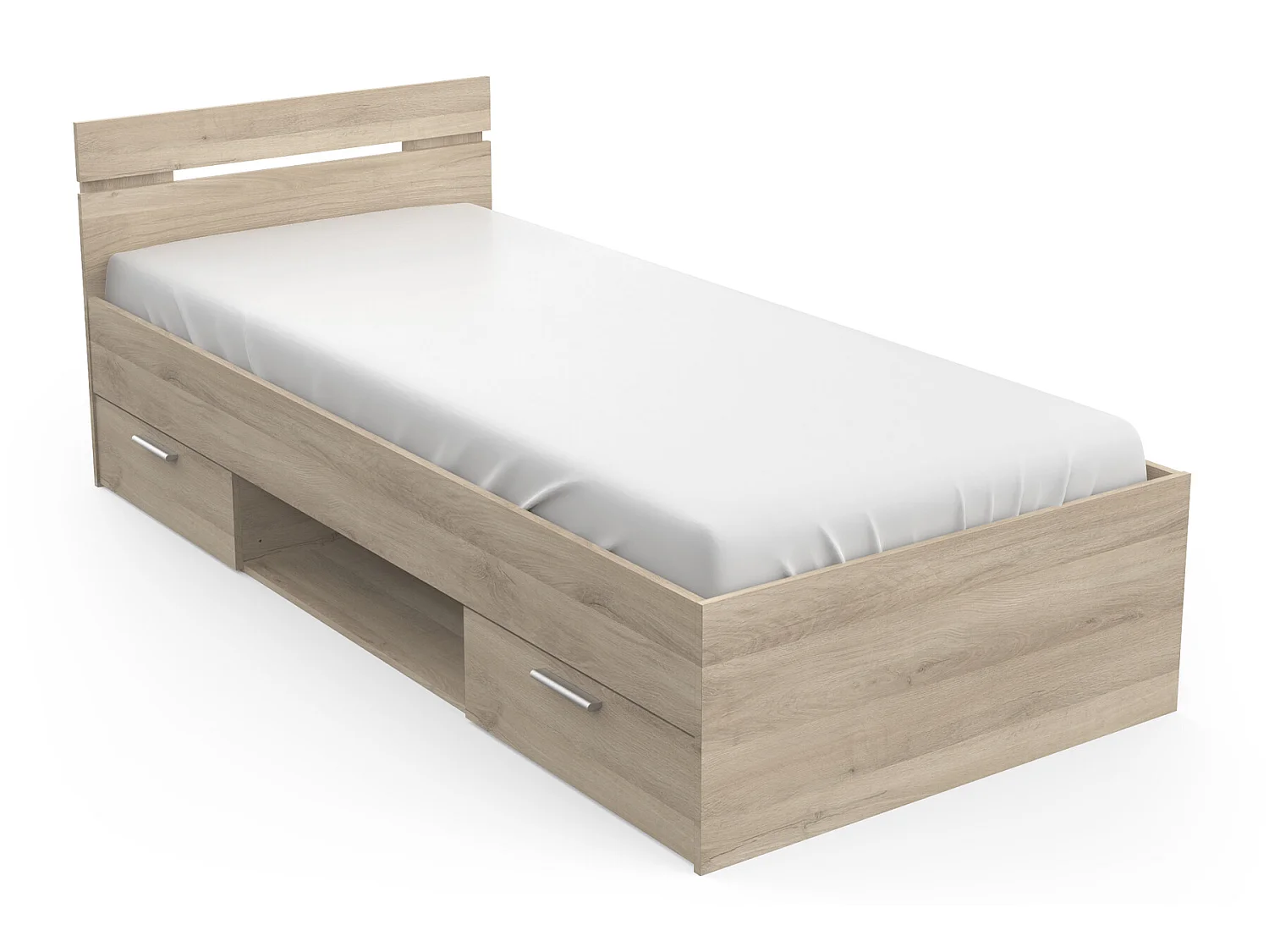 Lit enfant coloris chêne kronberg - longueur 94 x profondeur 204 x hauteur 74 cm