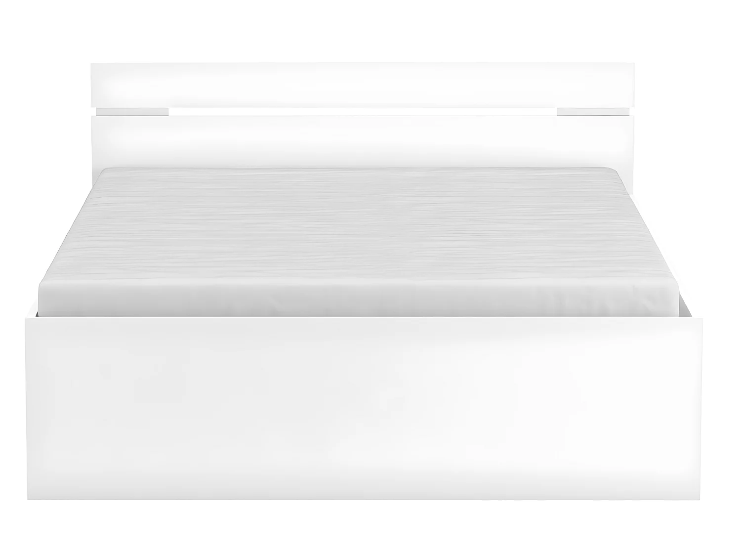 Lit adulte avec rangement coloris blanc mat - 144,1 x 74,2 x 194,7 cm